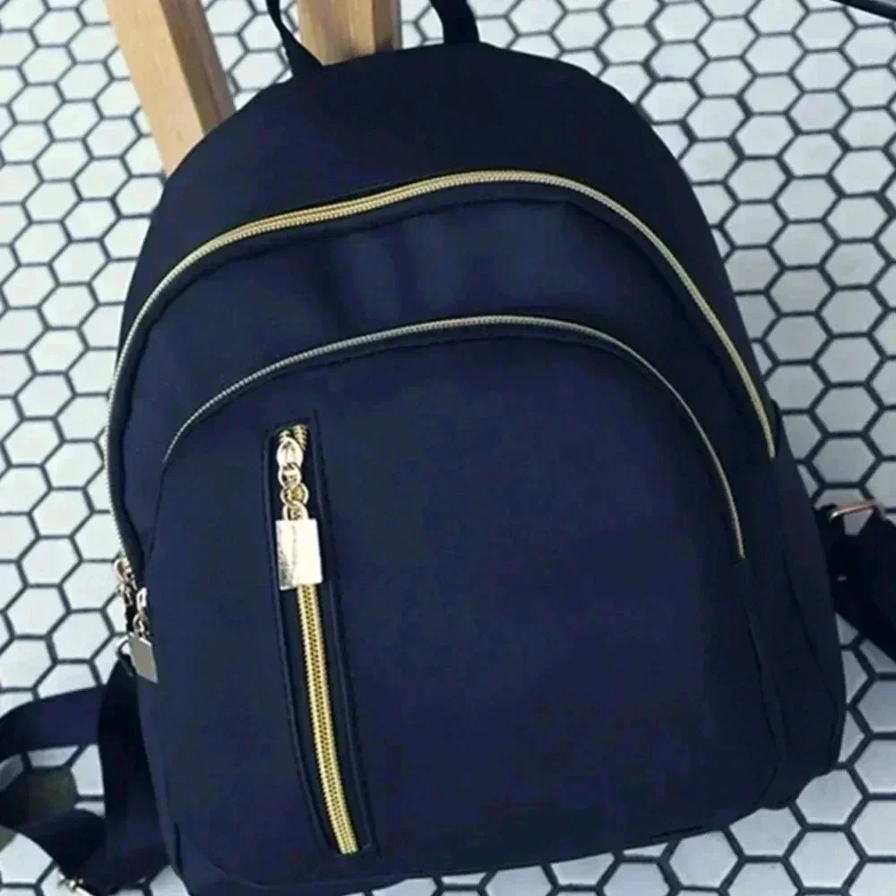 Gold black zipper handbag purse satchel backpack women's bag unisex crew men's f